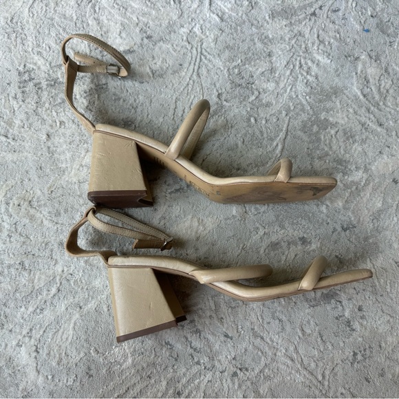 Free People Stylish Leather Beige Strappy Heels - Picture 5 of 7